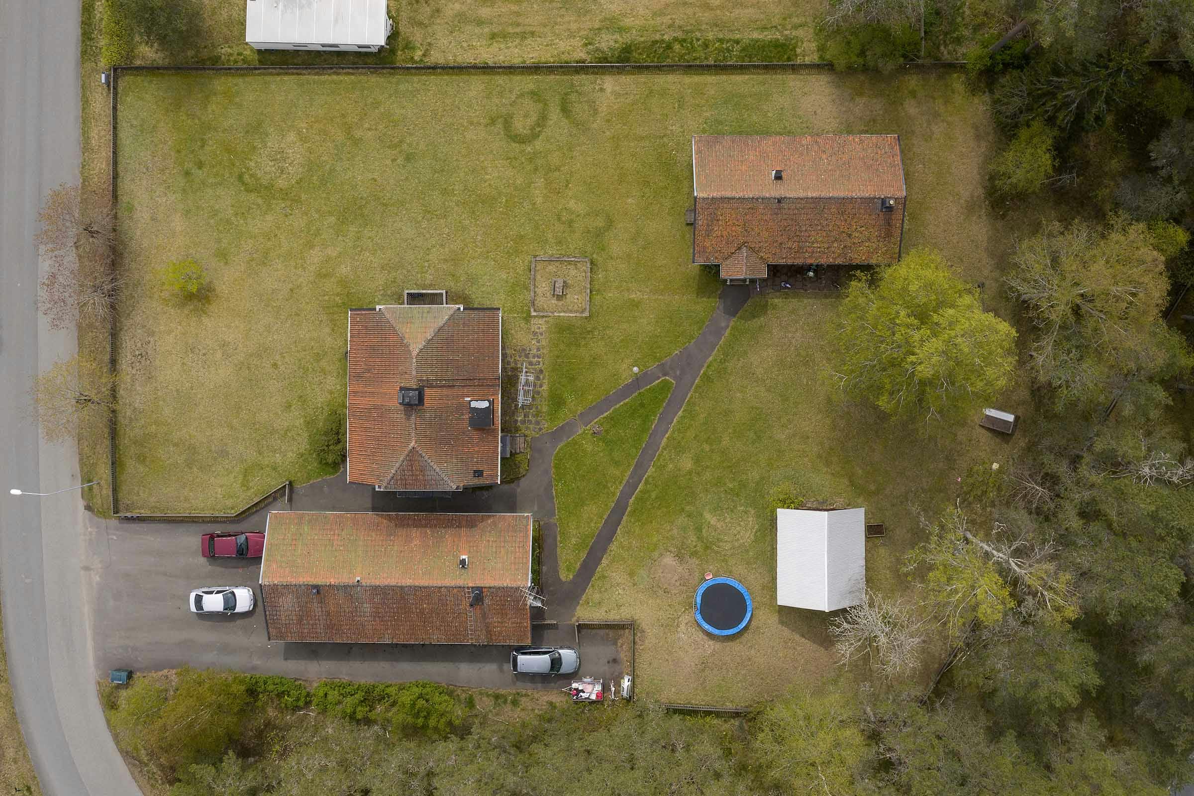 Drone photograph of 3 houses